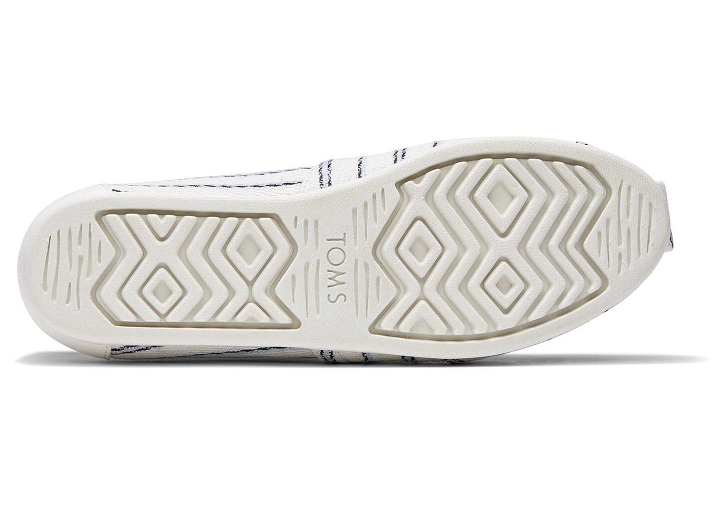 Toms Espadryle Damskie Białe - Alpargata Textured Stripe - 90JBYVTHW